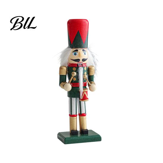Traditional Nutcracker Statue Wooden Soldier Figurine, Handcrafted Solid Wood Christmas Tabletop Ornament Decorative for Holiday Desk And Bookshelf