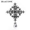 2023 New Cross Brooches Unisex Women Vintage Crystal Simualted-Pearl Royal Suit Pins Jewelry Gift