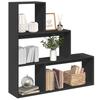 VidaXL 3-Tier Room Divider Shelf Black 123x29x123 Cm, Bookcase, Book Stand, Display Shelf, 857986