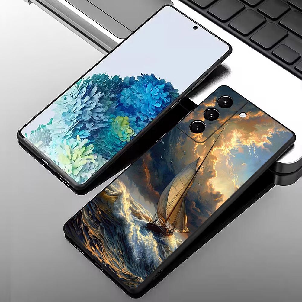 Картины с парусниками Чехол для телефона для Samsung S25 Edge S24 S23 S22 S21 S20 Ultra Plus Fe Galaxy A54 A53 A34 A25 A16 Силикон