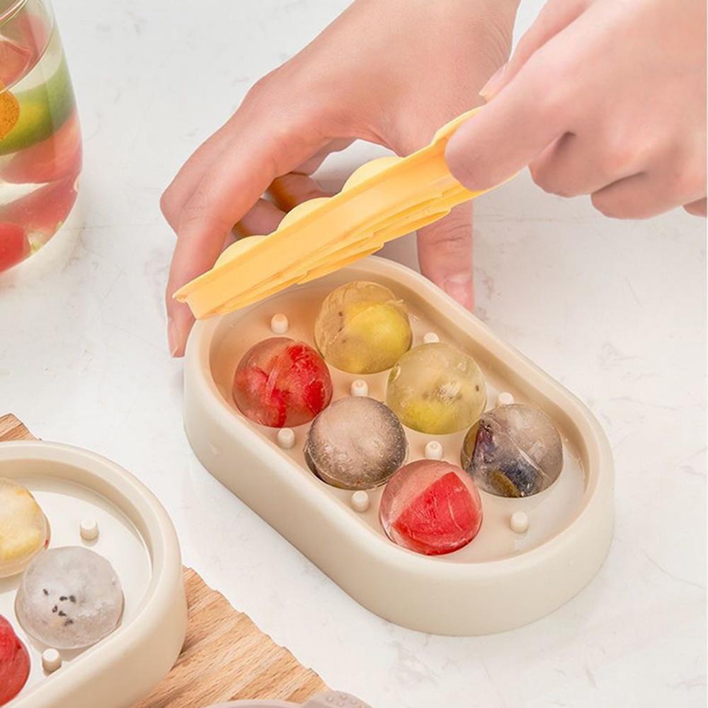1PC Six Ice Cube Mold Silica Gel Ice Lattice Home Frozen Ball Ice Box No Leakage Round Ice Cube Mold