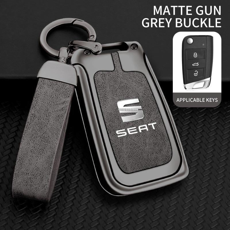 rldf3 Alloy Leather Car Remote Key Protection Cover Shell For Seat FR Ateca IBIZA Leon Alhambra Arosa Exeo Cordobe Mii Tarraco Toledo