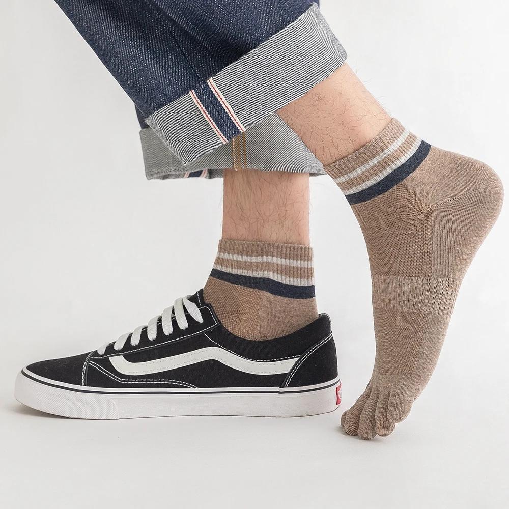 6 пар мужских носков с пальцами, модные носки до щиколотки с раздельными пальцами, высококачественные хлопковые спортивные носки с пятью пальцами