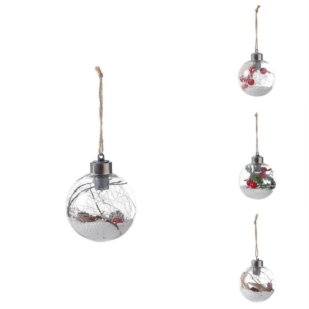 Elegant Led Transparent Ball Light Christmas Tree Ornaments Ideal For Holiday Decoration