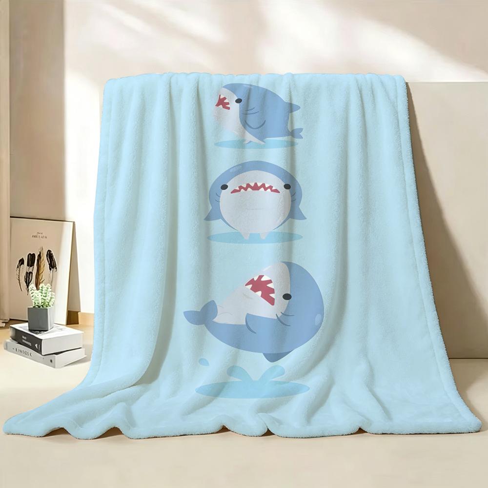 toy S Shark S Stuffed A Animal Throw Flannel Throw Blanket Suitable for Sofa Living Room Bedroom