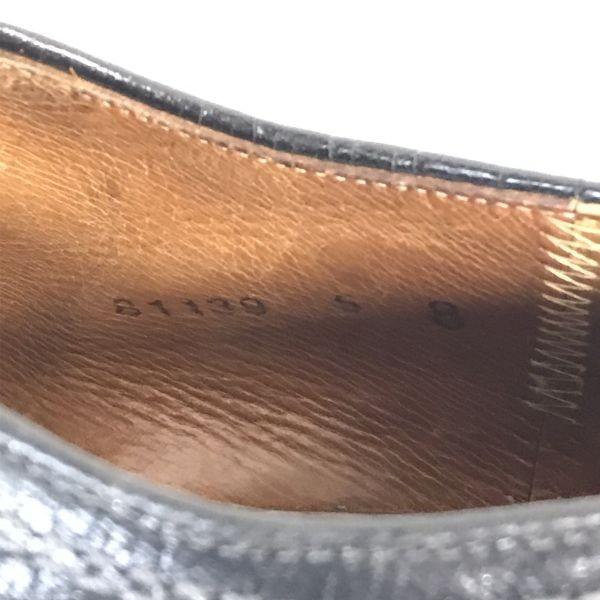 West Germany 70s-80s? Vintage obermain Leather Plain Toe 8 / 26.5cm / Black Business Dress Shoes(USED)