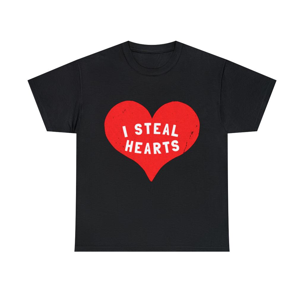 I Steal Hearts Valentines Day Graphic Tee Shirt, S-5XL