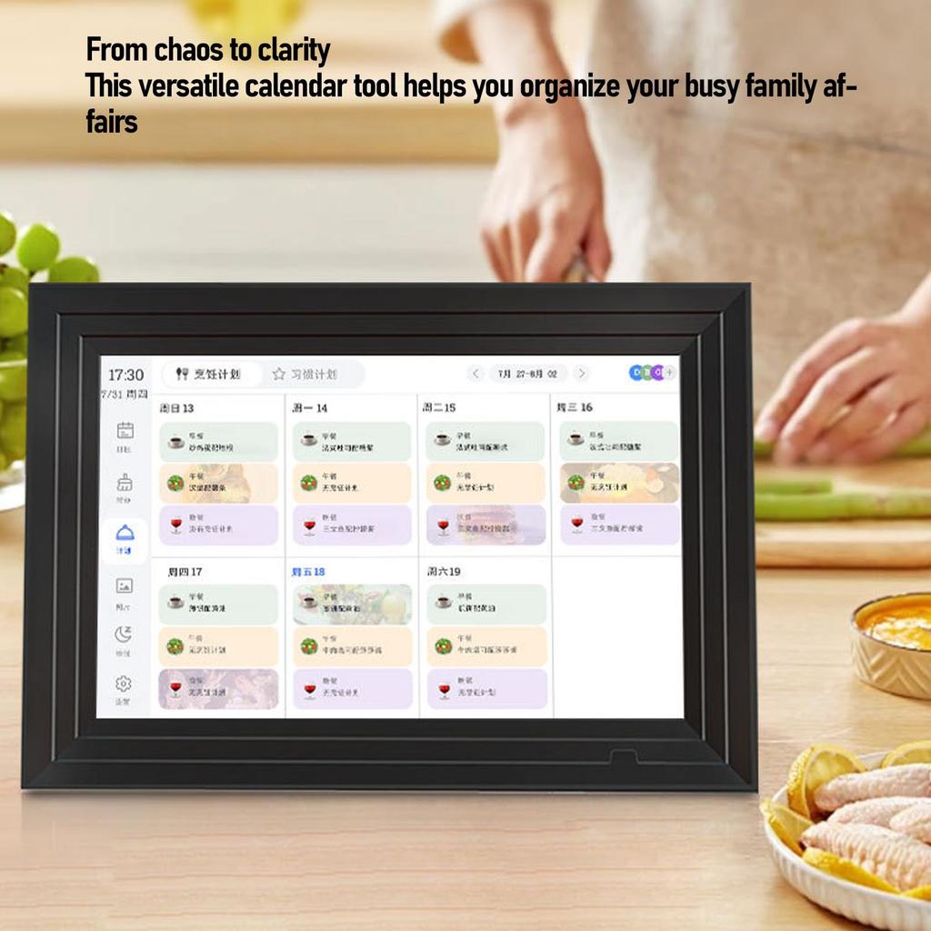 10.1 Inch WiFi Touch Screen Interactive Smart Family Planner Digital Picture Frame with APP Smart Digital Calendar for Home