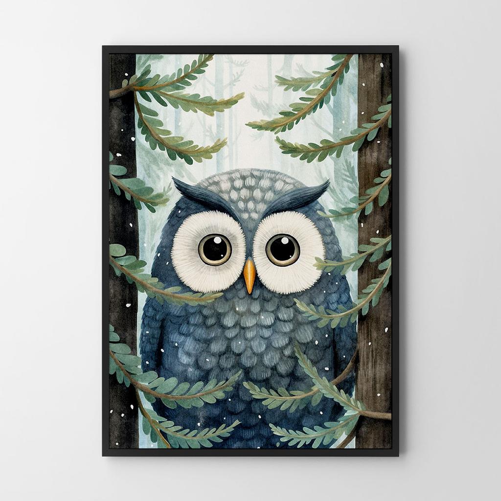 Постер для ребенка сова лес