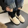 Осенние женские туфли на плоской подошве Новые Теплые Меховые Плоские Слипоны Повседневные Туфли для Женщин Лоферы Новые Легкие Женские Туфли для Ходьбы