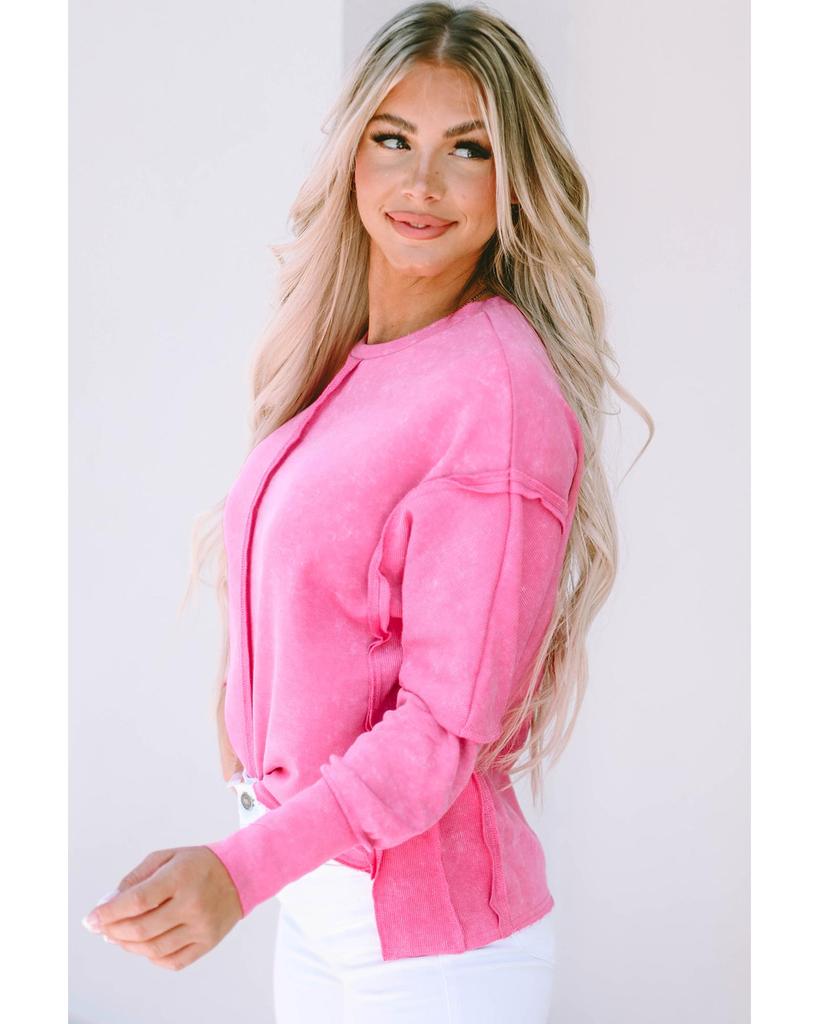 Azura Exchange High Low Raw Edge Sweatshirt