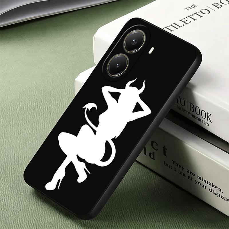 Крутой мягкий чехол для телефона с силуэтом девушки-дьявола для Xiaomi Poco X5 X6 X7 X8 Pro Max X3 F7 F8 Ultra M8 M7 M6 M5 Redmi 15 15C 14C 13C 1