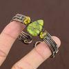 Stichtite Stone Handmade Copper Wire Wrap Cuff Bangle Adjustable J9z88