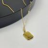 Ins Chocolate Cube AB Chain Titanium Steel Necklace Pendant Chain Plated 18K Gold Net Red Necklace