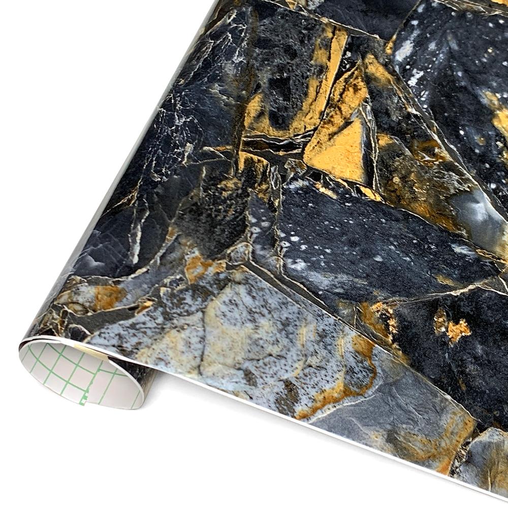 PVC Waterproof Self-adhesive Vinyl Floor Self Adhesive Wallpaper for Wall Border Marble Pattern Thick Modern Imitation Stickers