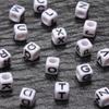 100Pcs 5.5mm Letter Beads Acrylic Cube Beads Letter Beads Large Hole Beads For Jewelry Making DIY Necklaces And Bracelets