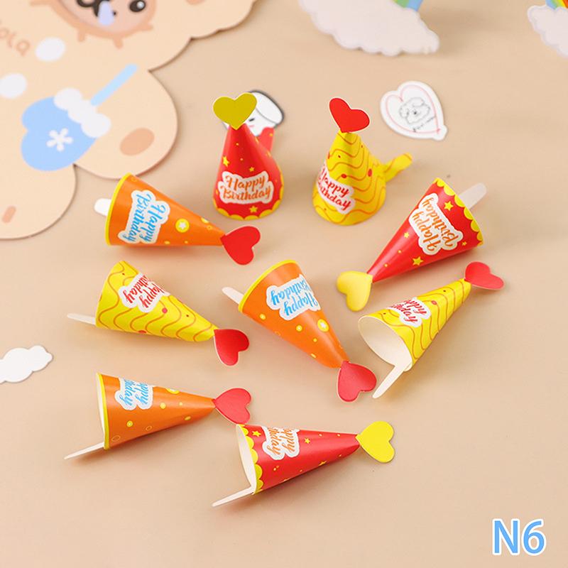 9 шт./набор Мини шляпа для дня рождения Топперы для торта Рождественское DIY украшение Хэллоуин Топперы для торта на день рождения Флажки для верха торта Baby Shower Топперы для кексов