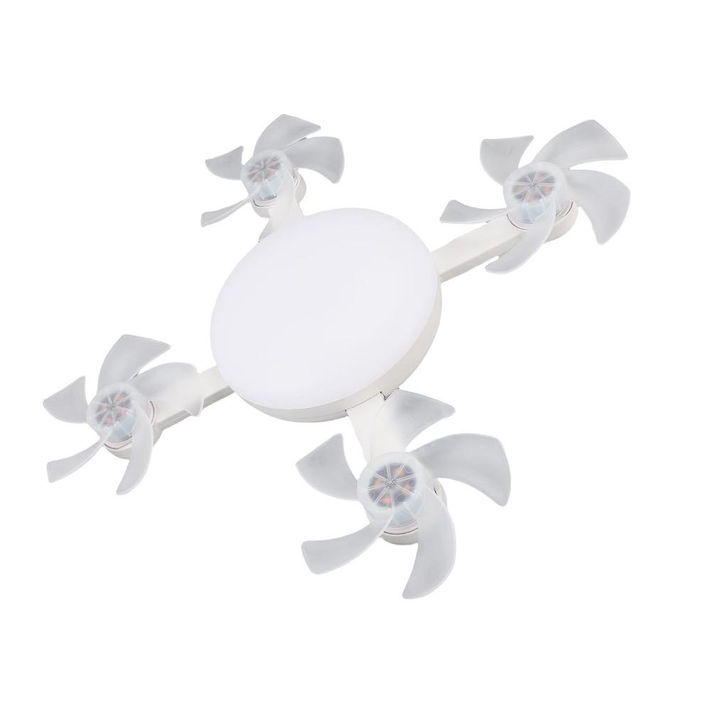 with Remote Control Socket Fan Light 3 Colors Lamp Plug in Ceiling Fan Living Room