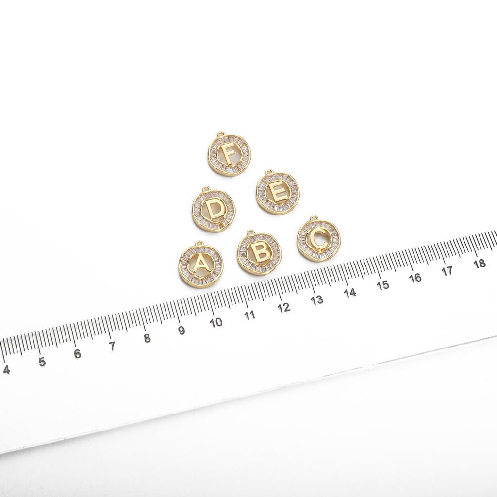 Copper Zirconium Inlaid 26 Letter Pendant For DIY Jewelry Making Craft Accessories