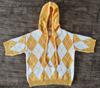 Autumn/Winter Diamond Plaid V-neck Hooded Women's Sweater - European & American Casual Knitwear.