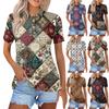 Women's Fashion Casual Lapel Short Sleeve Print Shirt Women's Button Up Tops