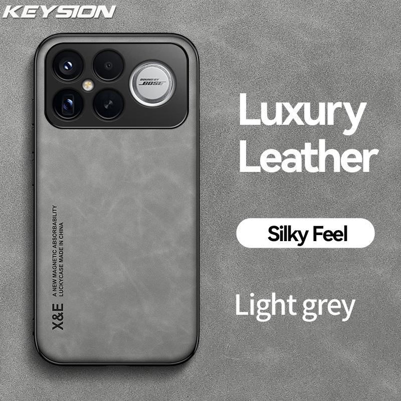 KEYSION Роскошный ретро чехол из ПУ кожи для Xiaomi POCO F8 Pro Мягкий силиконовый+ПК Противоударная задняя крышка для телефона для POCO F8 Ultra