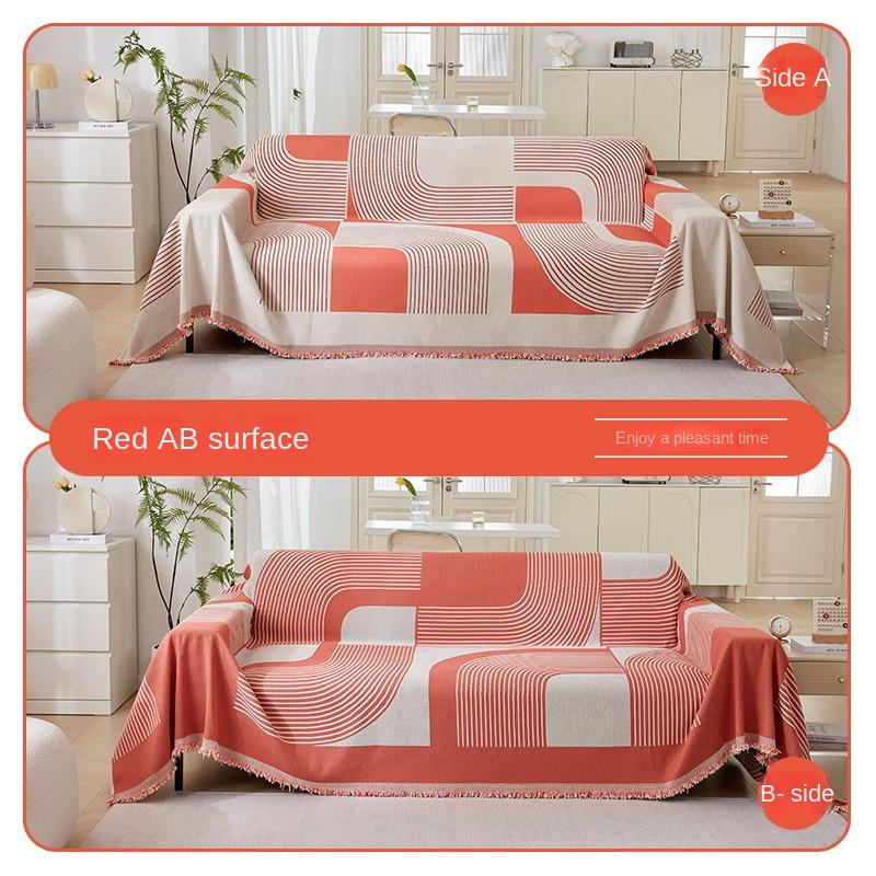 Чехол для дивана в японском стиле с кисточкой, двухстороннее одеяло, чехлы для диванов, геометрические линии, вставки для полотенец, домашний декор, гобелен