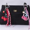 1 Piece Cute Fun Resin Fruit Key Pearl Chain Series Leather Cherry Bag Pendant Backpack Accessories