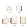 Burlap Jute Tote Shopping Bag Vintage Reusable for Grocery Wedding Birthday Gift Bags Top-Handle Storage Organizer Handbag