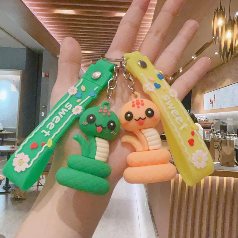 Мультяшный силиконовый кулон на удачу год змеи креативная сумка подвесное украшение аксессуары личность