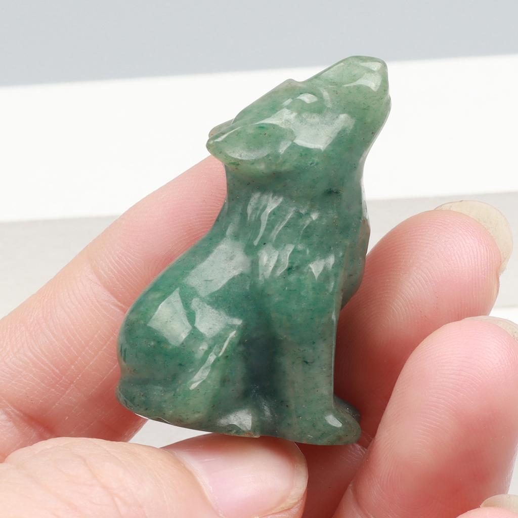 Various Crystal Energy Stones Carved Wolf Rose Quartz Wild Animal Figurine, Natural Stone, Jade Mini Craft, Chakra, Home Decor