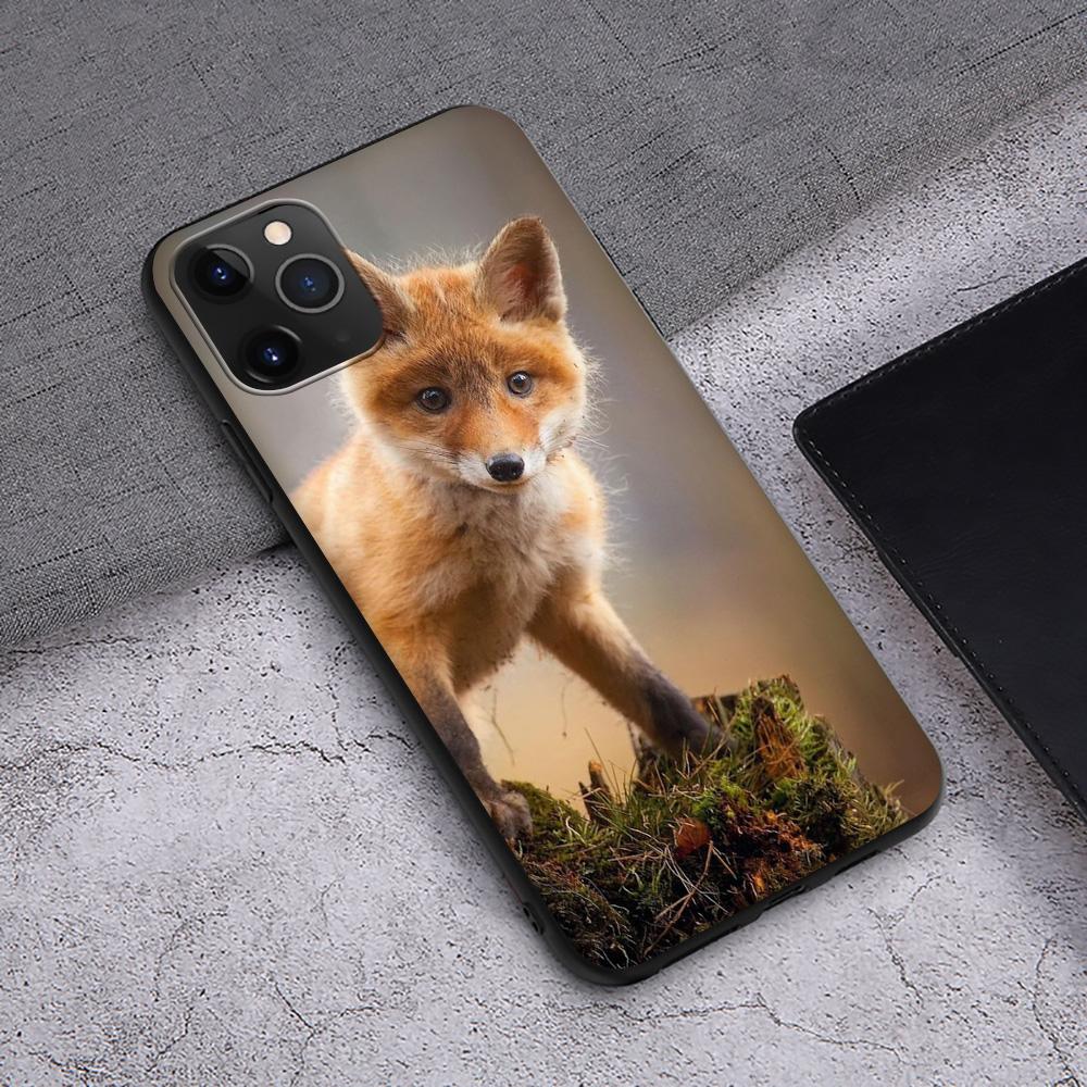 GX110 Kawaii Cute Fox силиконовый мягкий чехол для iPhone 13 12 Mini 11 Pro XS Max XR X 8 7 6 6S Plus 5 5S SE 2020