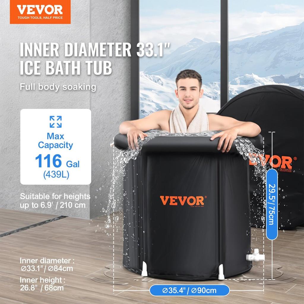 Ice Bath Tub for Athlete Cold Water Therapy Plunge Tub Inflatable Bathtub
