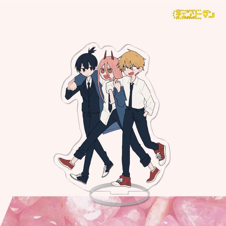 Аниме бензопила человек акриловая подставка для персонажей косплей окрашенный декор стола орнамент подарок модели «сделай сам»