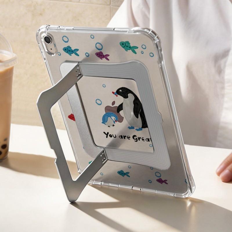 Cute Penguin Tablet Case With Kickstand Shockproof Protection IPad Air Mini Pro 10th 11th 12th Gen