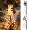 Waterproof LED Lawn Ornaments Solar Snowman Garden Stake Light, Flowing Waterfall Fairy Light with Automatic Dusk to Dawn Lamps Star Snowflake,