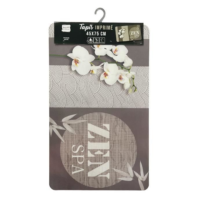 Tapis - Spa zen - 45 x 75 cm - Mousse PVC - Anti-dérapant - Marron