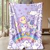Rainbow Cats and Friends Theme blanket Lightweight Warm Flannel Blanket Decorative Throw Blanket for Home Decoration