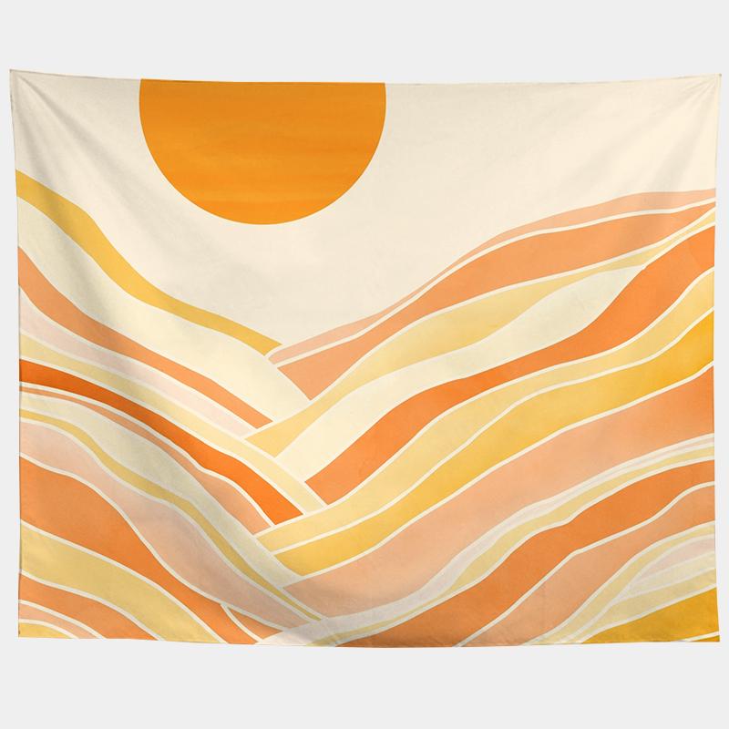 Акварель Море Закат Тропический Лес Печать Гобелен Растения Абстрактный Пейзаж Гостиная Спальня Домашний Декор