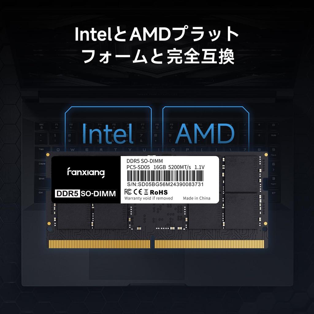Память для ноутбука Fanxiang DDR5 RAM Память для ноутбука совместима с Intel AMD CL46 SODIMM 262 Pin Модуль памяти для ноутбука для улучшения производительности в играх и