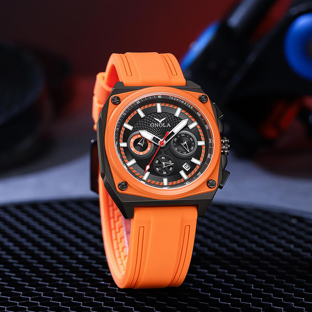 2024 New Watch Square Dial Men Fashion Business Waterproof Sports Watches Chronograph Luminous Leisure Quartz Wristwatch