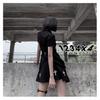 Women Black Y2k Dress French Cross Embroidery Punk Dark Dress JK Uniform College Style Gothic Street Skirt