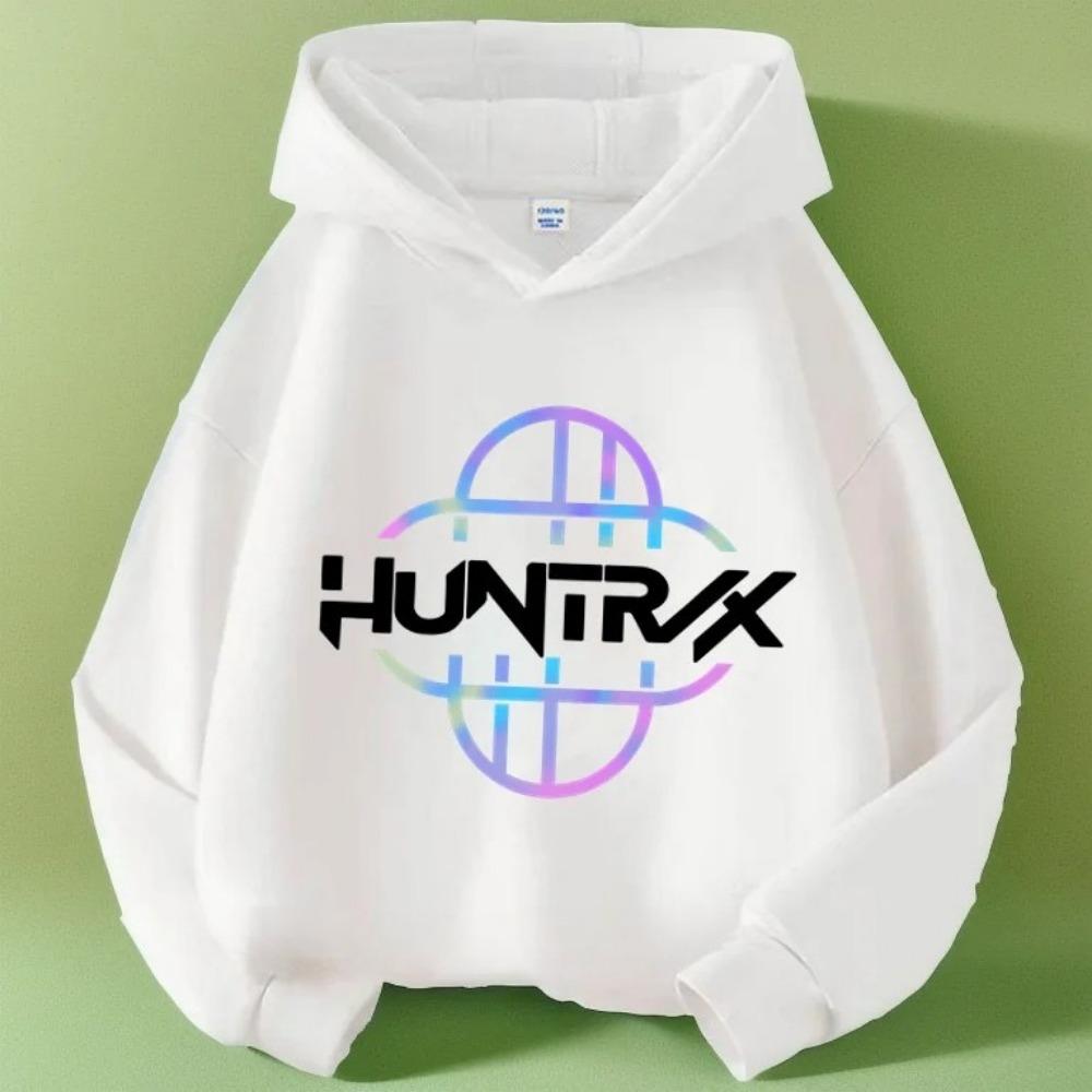 KPOP Охотник на демонов Huntrix Принт Детская мода Повседневный Весенне-осенний Худи для девочек для занятий спортом