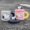 Mug design sense souvenir cup household cute universal office ceramic water cup women with lid