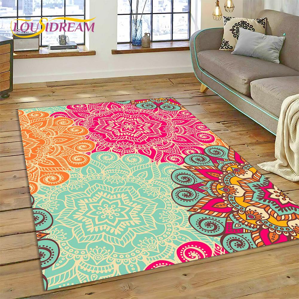 Bohemia Meditation Mandala Flower Carpet Rug for Home Living Room Bedroom Sofa Doormat Deco Mat