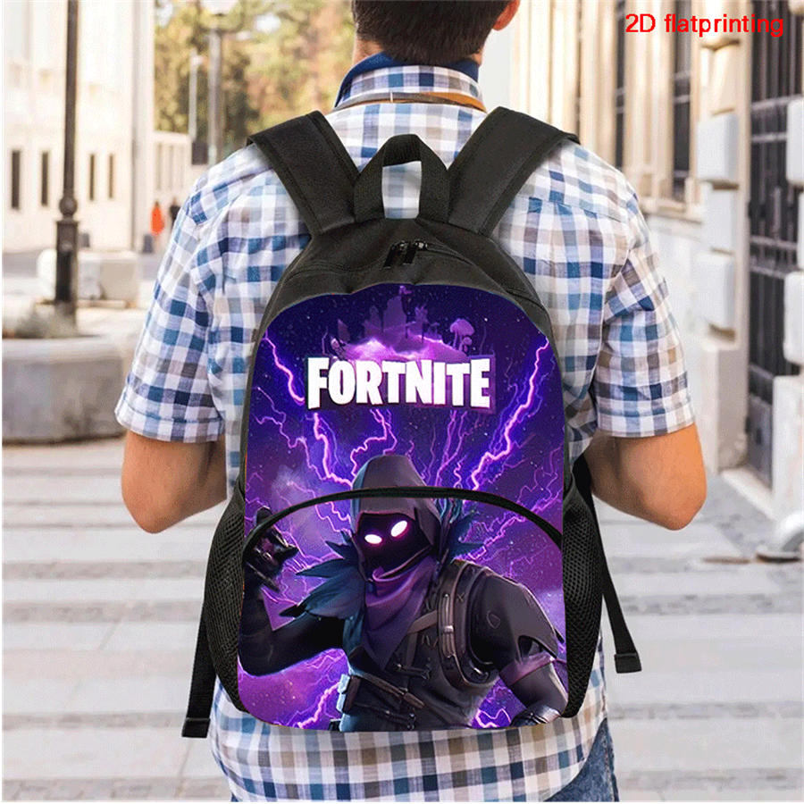 Легкий детский рюкзак FORTNITE с мультяшным принтом, регулируемый плечевой ремень и передний карман, унисекс для мальчиков и девочек, возраст 5-10 лет