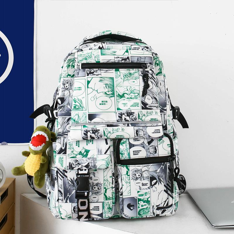 Graffiti Schoolbags for Men and Women Junior High School Students New Large Capacity High School Students College Students Backpack Men's Backpack