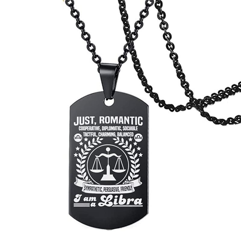 Zodiac Personalised Necklace 12 Constellation Stainless Steel Astrology Pendant Necklace