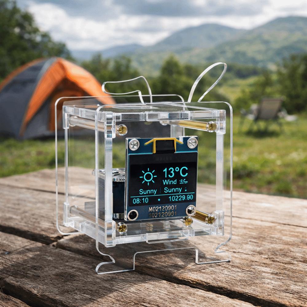 Multifunctional Digital Clock Kit 2.4GHz Wi-Fi Connectivity Weather Clock  DIY Soldering Practice