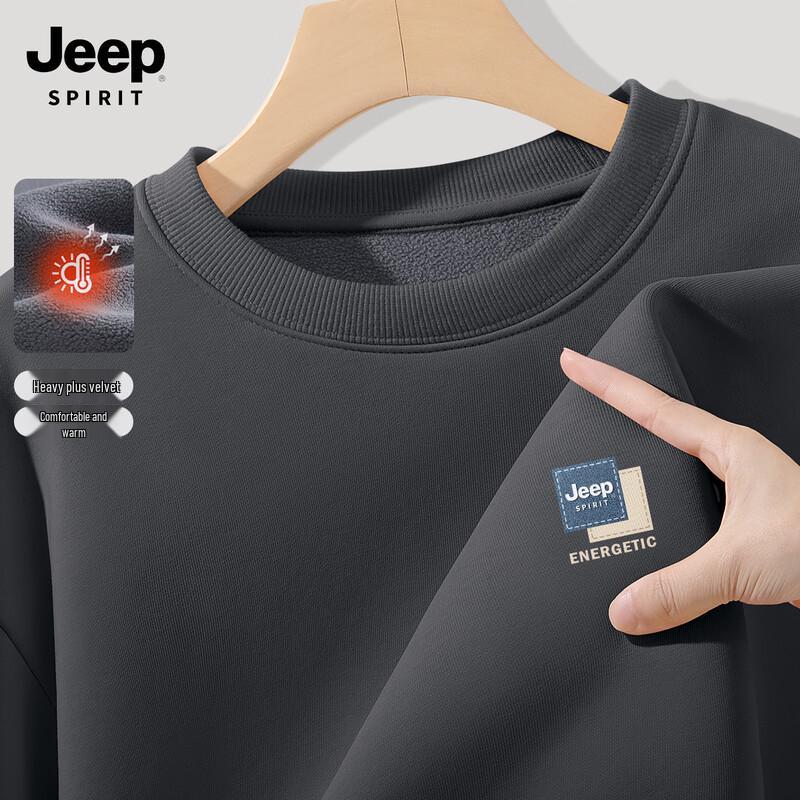 JEEP SPIRIT Мужская толстовка с графикой на флисовой подкладке 2025